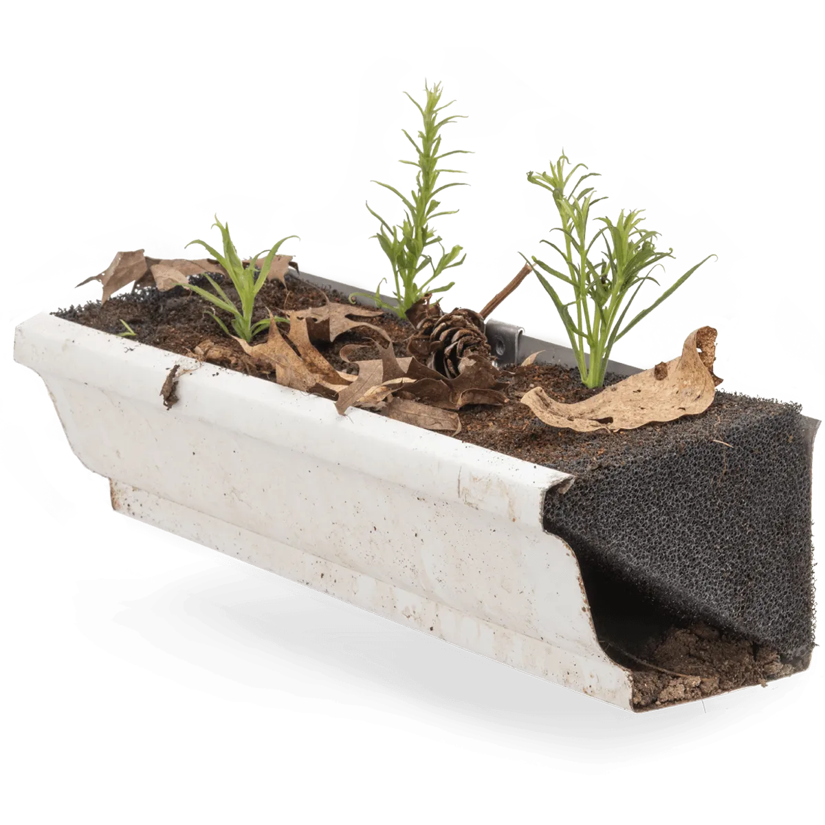 Foam gutter guard overflowing after becoming dirty