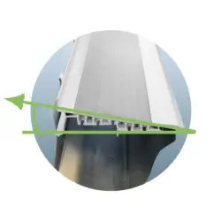 LeafFilter product showing the slope and degree angle of the upper product fitment