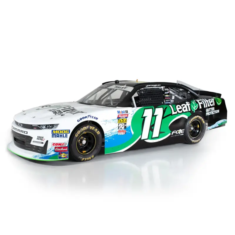 A picture of the LeafFilter-branded number 11 Chevrolet Camaro