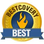 A gold and blue illustrated icon for the Bestcovery Award