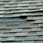 Shingle damage on a roof