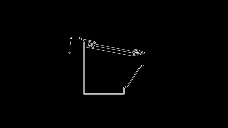 Diagram of a gutter with optimal pitch