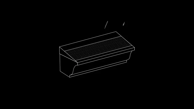 Diagram of a high-capacity gutter