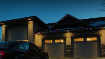 Christmas decorations on a house