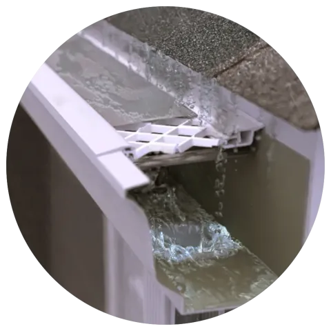 LeafFilter product showing water flow