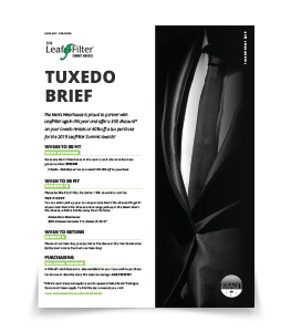 An icon shows the Tuxedo Brief for the LeafFilter Summit Awards