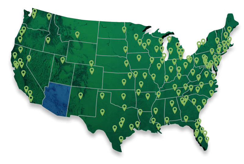 map of leaffilter offices across the united states